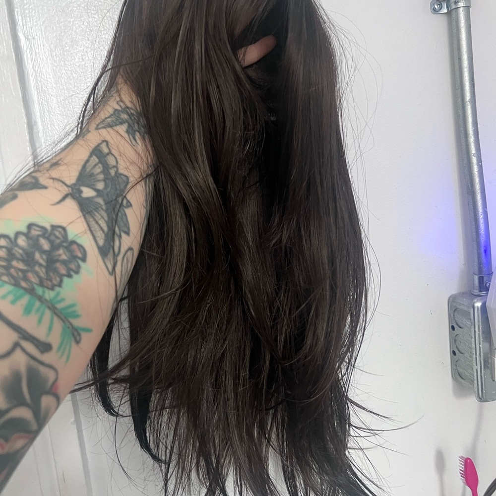Whispy Dark Brown human hair wig